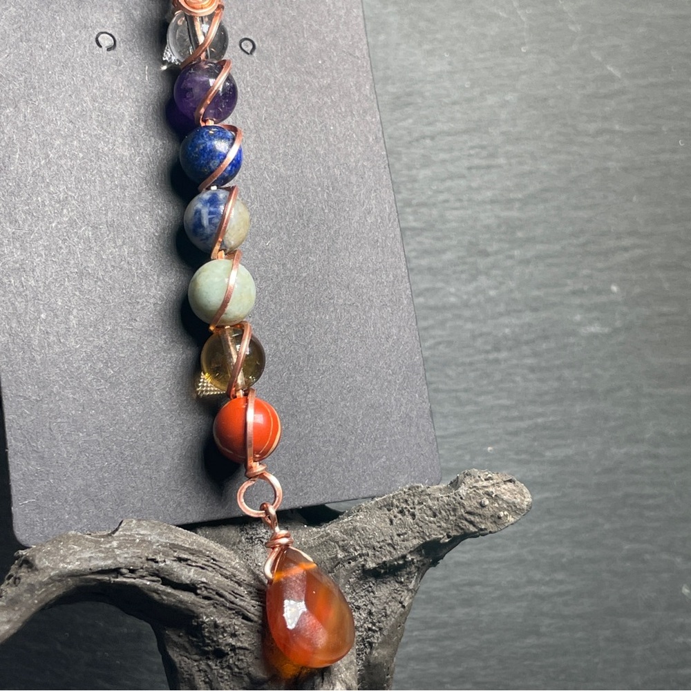 Gemstone Pendant Necklace With Carnelian Focal Boho Artisan Jewelry - Picture 8 of 12